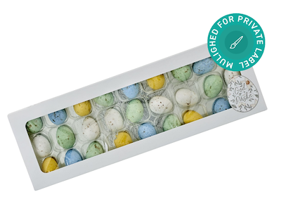 Belgiske fugleæg i kartonæske, 27 stk.