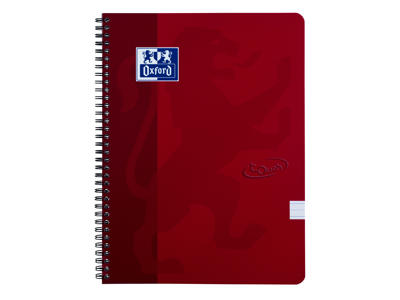 Notesbog Oxford Touch A4+ 90gr. lin rød