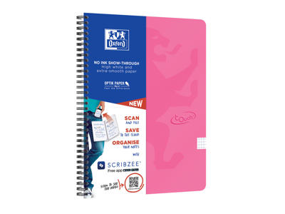 Notesbog Oxford Touch A4+ 90gr. tern pink
