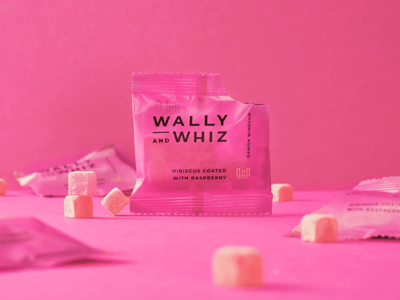 Wally and Whiz vingummi | Hibiscus/Hindbær | Flowpack | 125 stk.