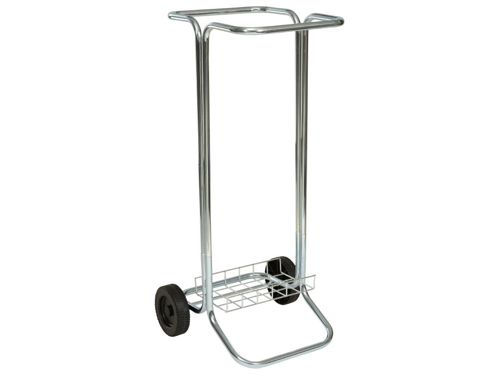 Affaldsstativ galvaniseret med 2 hjul