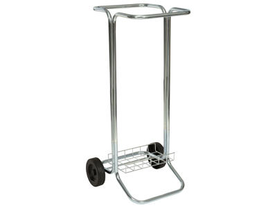 Affaldsstativ galvaniseret med 2 hjul
