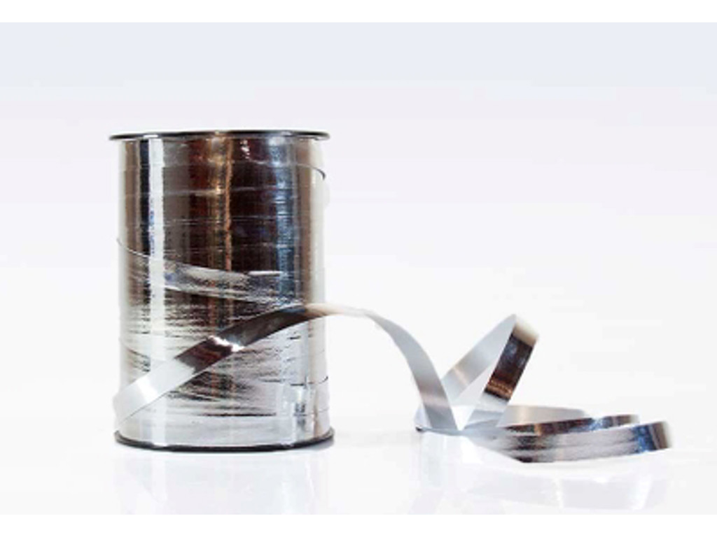 Gavebånd | 5mm x 250m | metallic | sølv