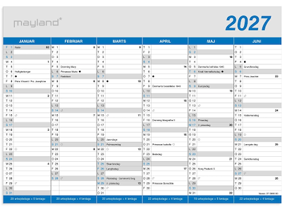 Kontorkalender Klassisk A4 2027