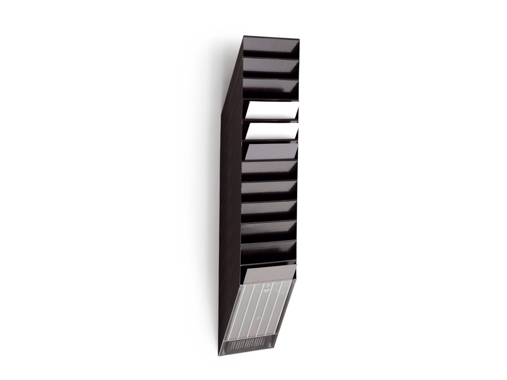 Brochureholder Flexiboxx A4 12 rum lodret sort