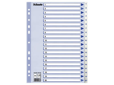 Talregister A4 Esselte 1-20 hvid