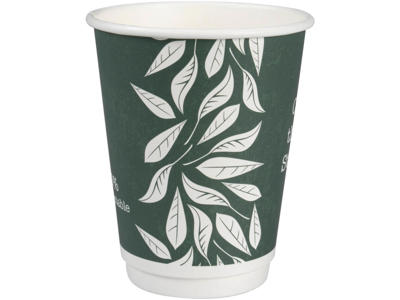 Papkrus Green Leaves double wall | 36/40 cl | 25 stk