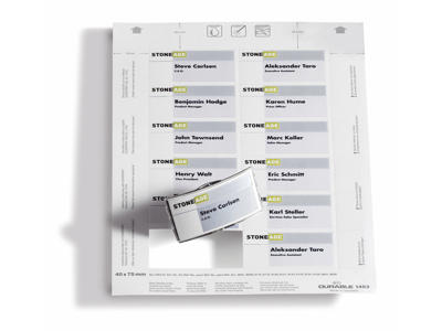Indstik til navneskilt 75x40 mm 20 ark Durable