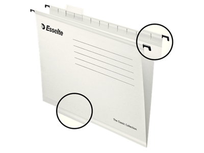Hængemappe Esselte standard A4 hvid 25 stk