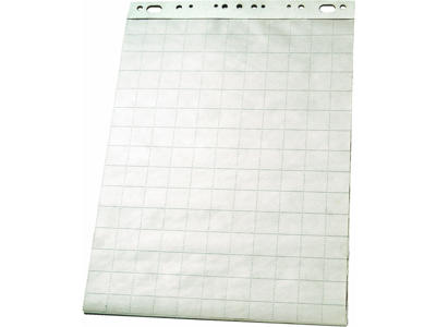 Flipoverpapir tern/blank 95x65 cm. 50 ark