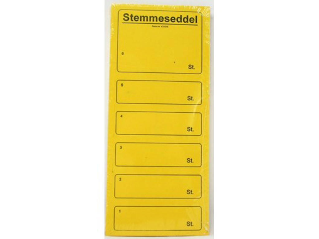 Stemmesedler 100 stk. gul