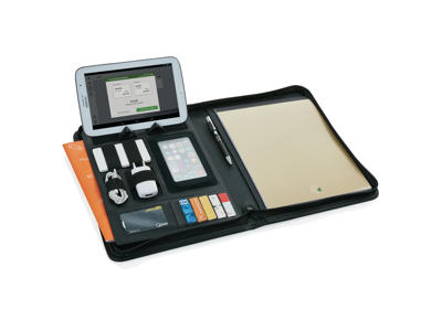 Essential tech portfolio med lynlås, sort