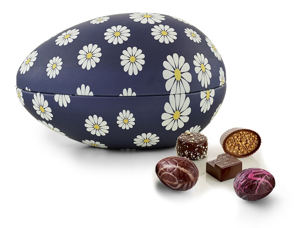 Royal Daisy metalæg | Luksus chokolade & luksusæg 350g.
