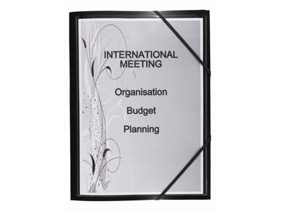 Elastikmappe A4+ plast sort