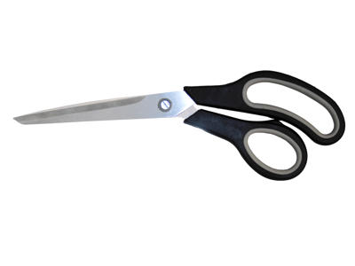 Saks office sort/grå 255 mm rund spids