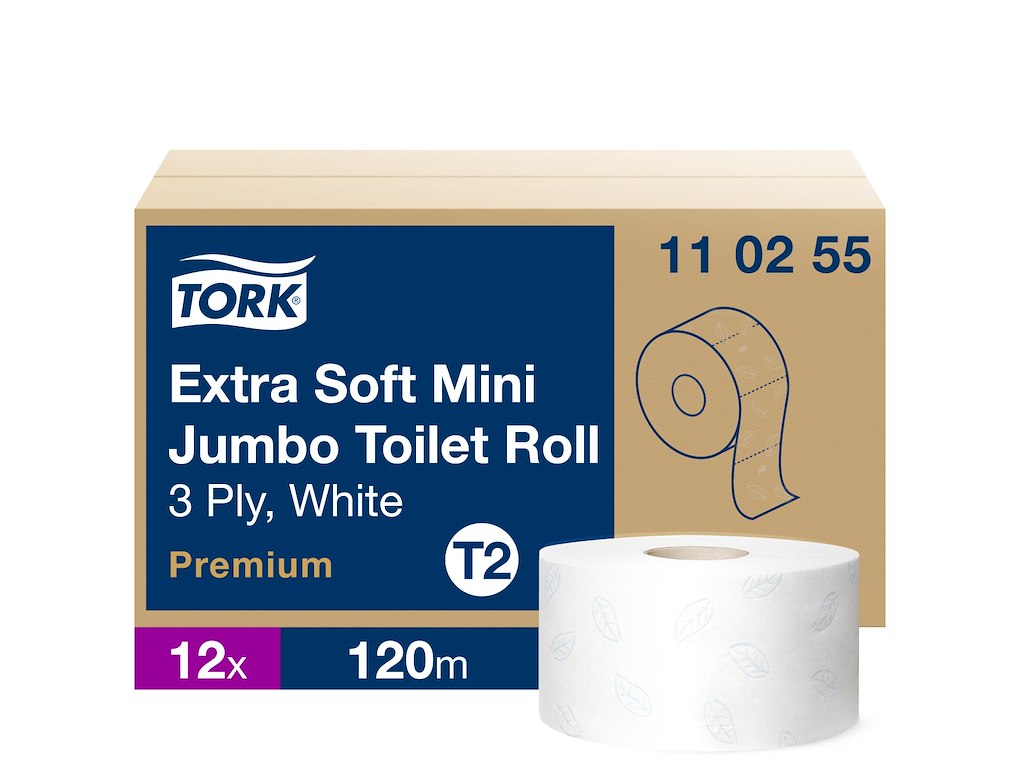 Toiletpapir Tork Jumbo Mini T2 110255 Premium Extra Soft 3-lags 12 rl