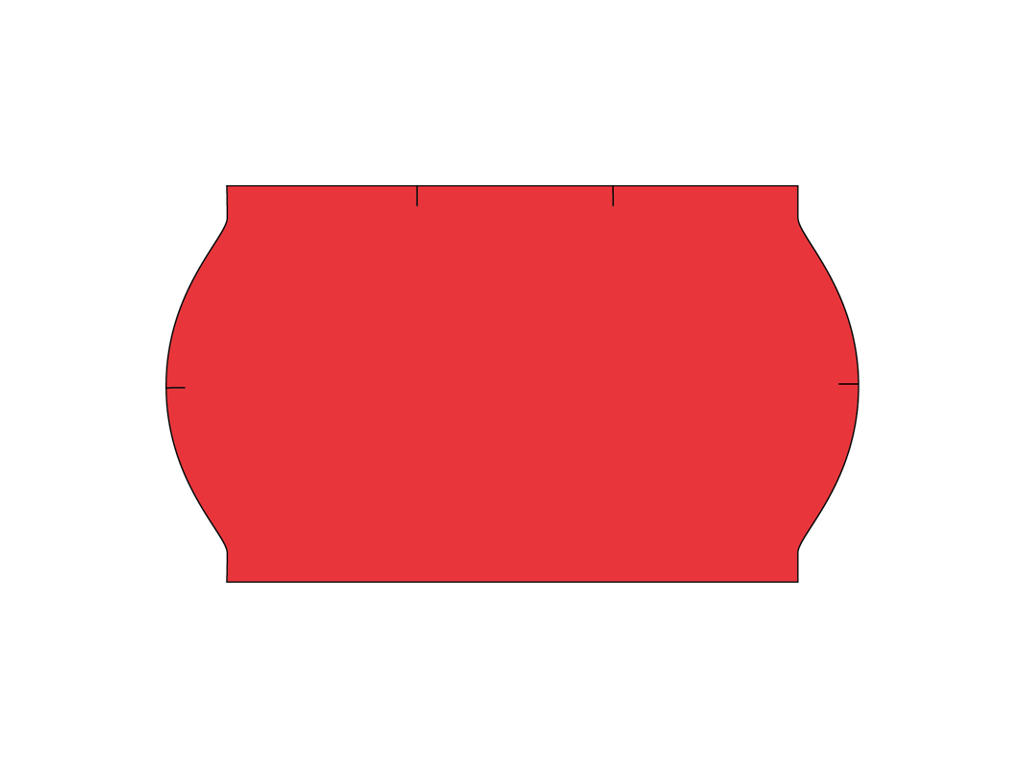 Prisetiket 26x16mm aftagelig neonrød