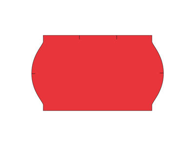 Prisetiket 26x16mm aftagelig neonrød