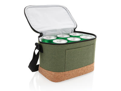To tonet køletaske med kork detalje, grøn