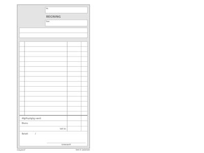 Regningsblok 92 2202 20 126x200mm med moms 2x50 blade