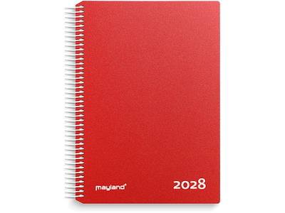 Timekalender rød PP-plast 2028