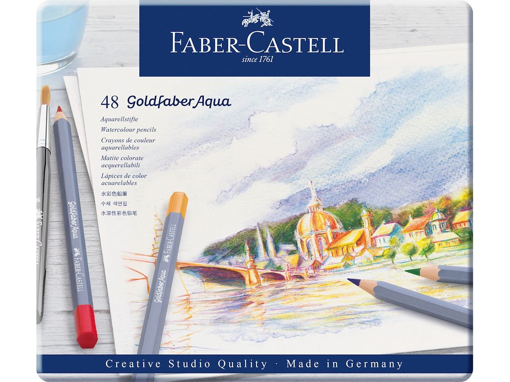 Farveblyant Faber Castell Goldfaber akvaral 48 ass