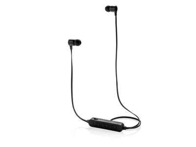 Trådløs øretelefon med logo lys, sort