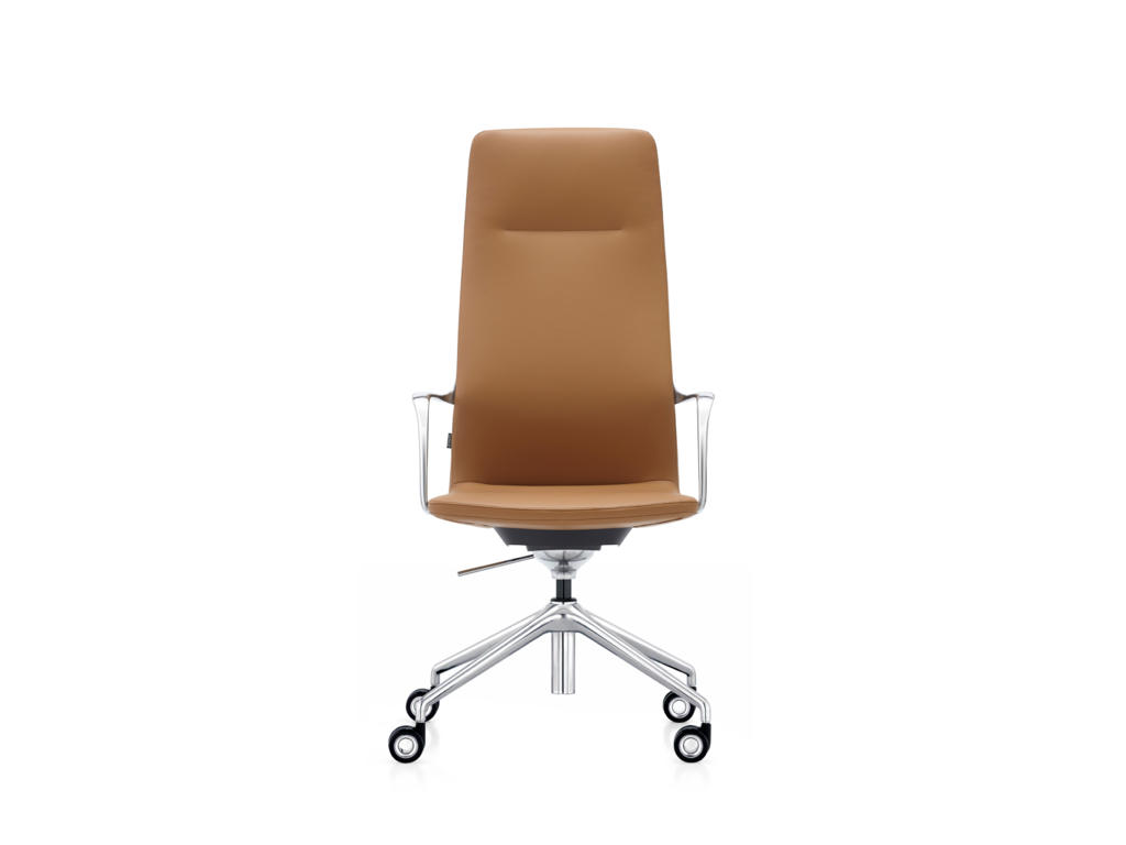 Mødestil Ventus Morgan høj, Cognac PU/chrome stel