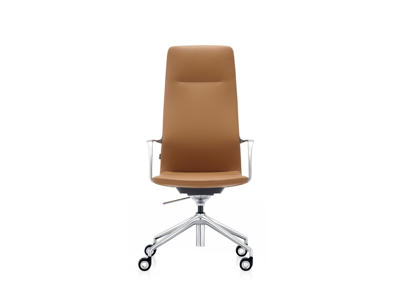 Mødestil Ventus Morgan høj, Cognac PU/chrome stel