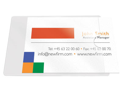 Visitkortlomme 60x95mm åben kort side, selvkl. 10 stk.