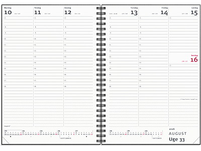 A5 ugekalender højformat matsort genbrugskarton 2026