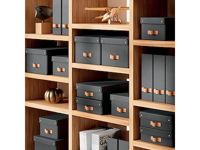 Opbevaringskasse Leitz Puro medium sort 2 stk