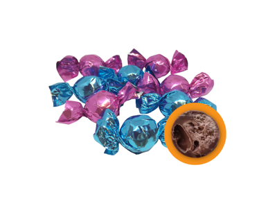 Chokoladekugler med fyld | Kakao | Pink/Blå | 1 kg