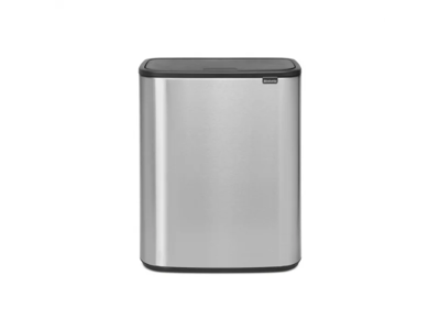 Brabantia affaldsspand med låg | Bo Touch | 2 x 30 liter | Mat stål