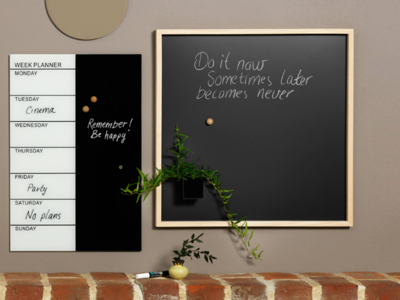 Magnetisk glastavle Naga | Week Planner |  40 x 60 cm | Hvid-Sort | UK