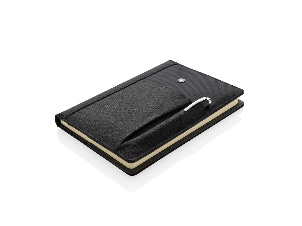 Swiss Peak notesbog og pen, sort