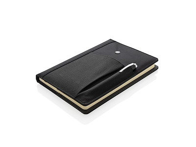 Swiss Peak notesbog og pen, sort