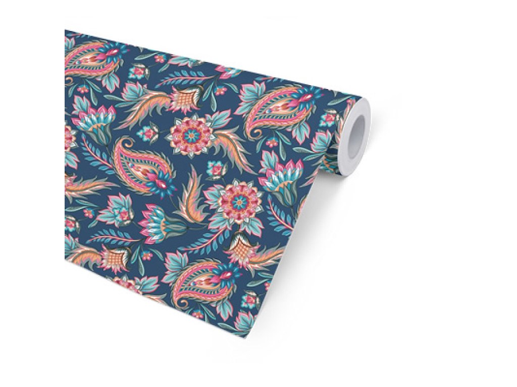 Gavepapir | Paisley | blå | 38cm x 165m