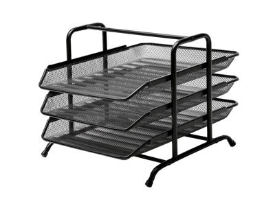 Brevbakkesæt tråd metal med 3 bakker sort