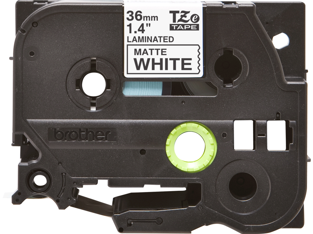 Brother tape TZeM261 36mm sort/mat hvid