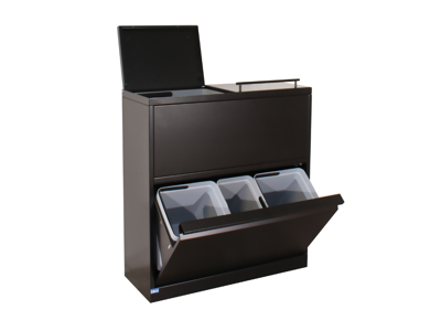 Affaldsbeholder Bica 4-11 fraktioner total 80L m/låg sort