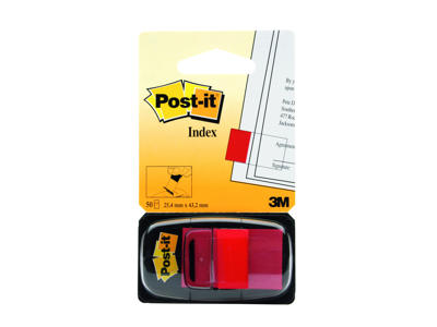 Indexfaner Post-it 680-1 45x25 mm rød 