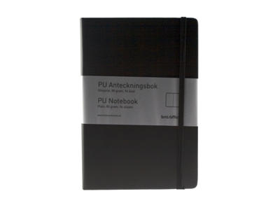Notesbog A5 PU ulinjeret sort