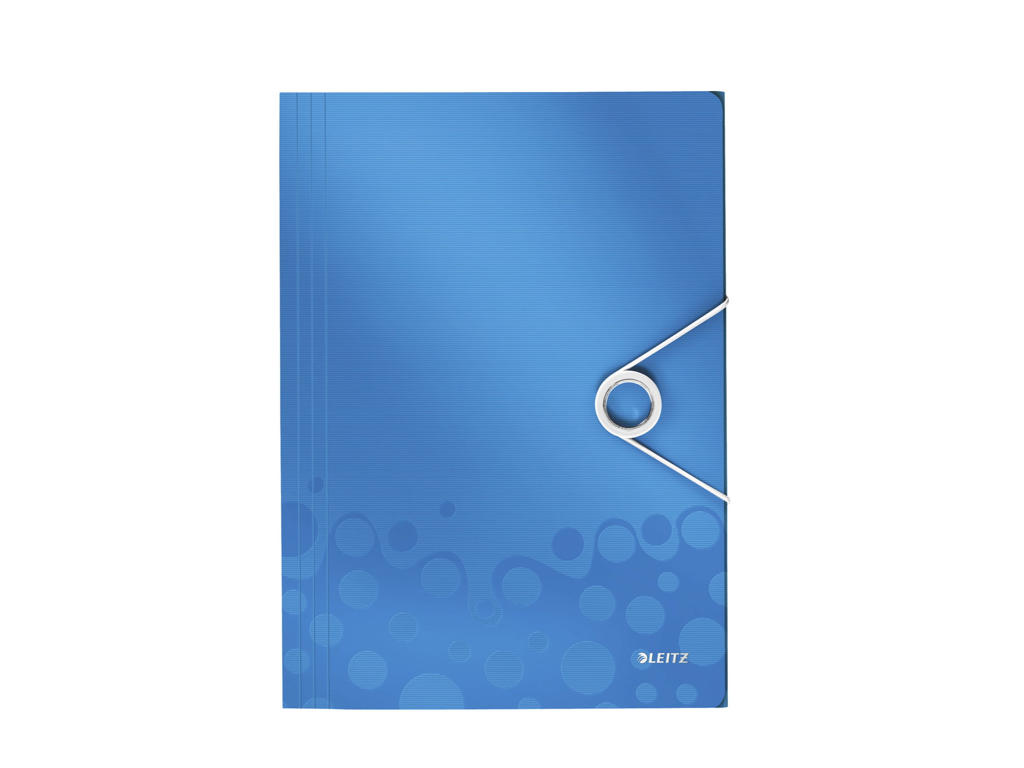Elastikmappe A4 plast PP blå Leitz WOW