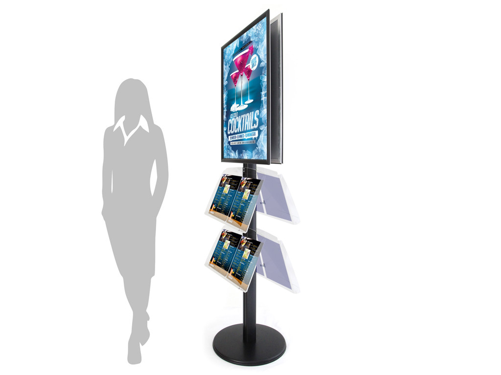 Brochurestativ Twinco Prostand A1 - 8xA4 gulv sort