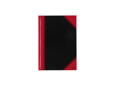 Kina notes A5 linjeret sort/rød Bantex