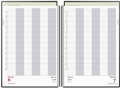 Aftalekalender A4 dag sort PP-plast 2028