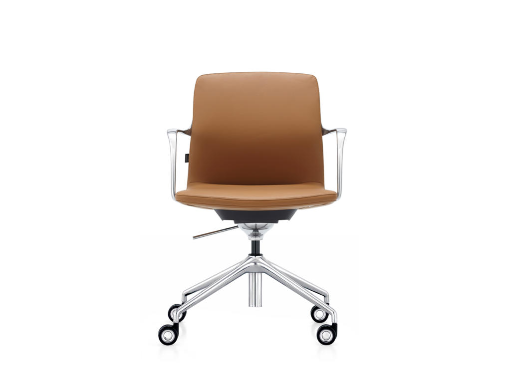 Mødestil Ventus Morgan lav, Cognac PU/chrome stel