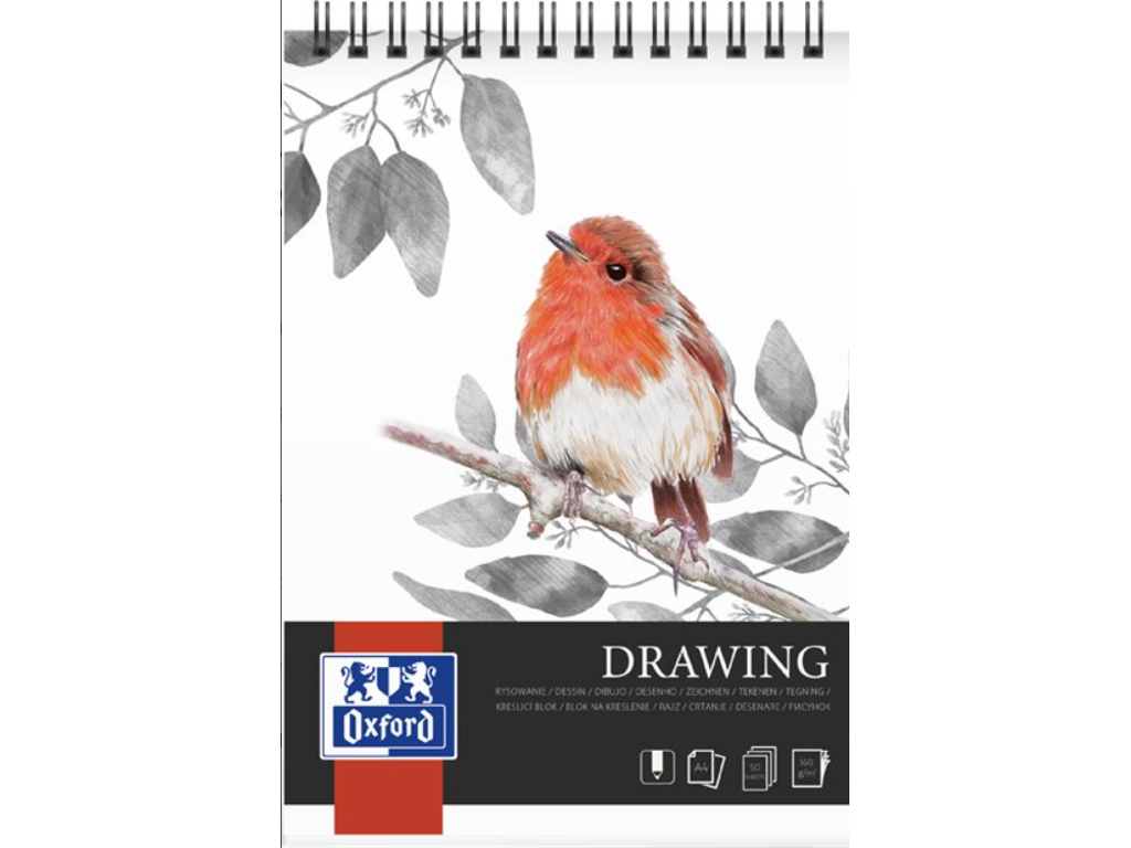 Tegneblok A4 160gr Oxford 40 ark