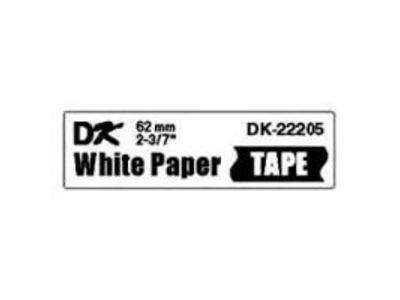 Label Brother DK22205 62mm x 30,48 meter hvid papir